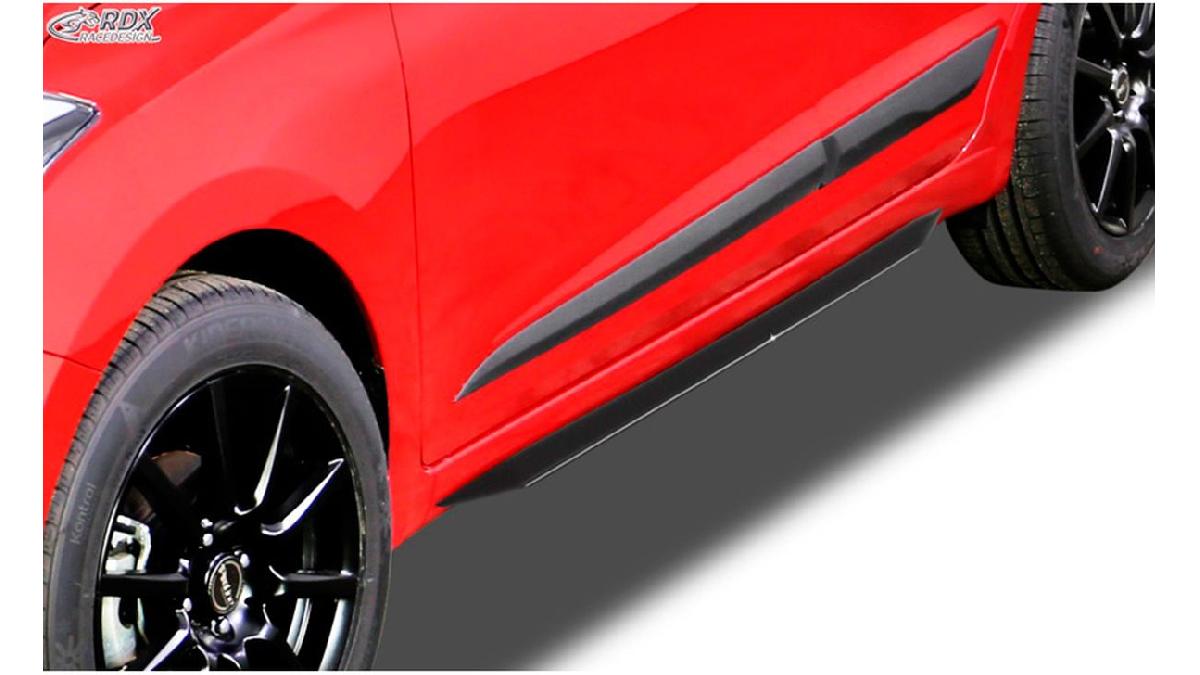 Jupes+lat%C3%A9rales+%27Slim%27+sur+mesure+pour+Hyundai+i20+GB+2014-+%28ABS+noir+luisant%29